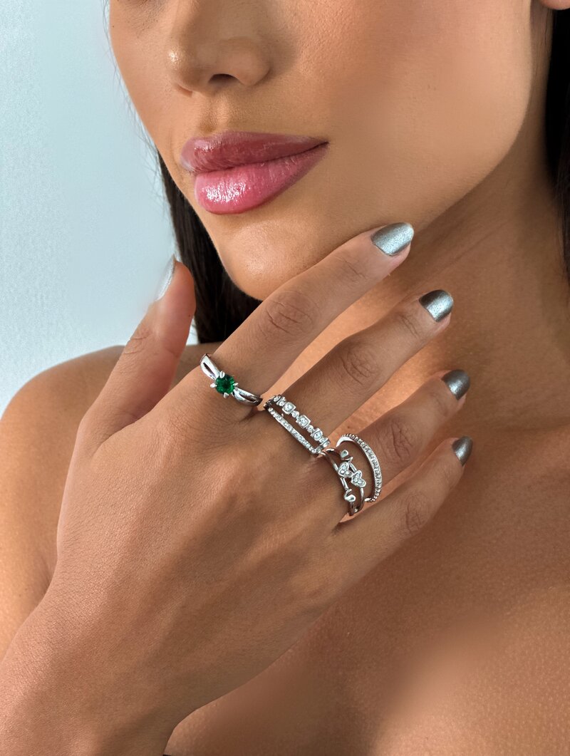 Anel Folheado a Ouro 18k e Prata Inspiração Joalheria