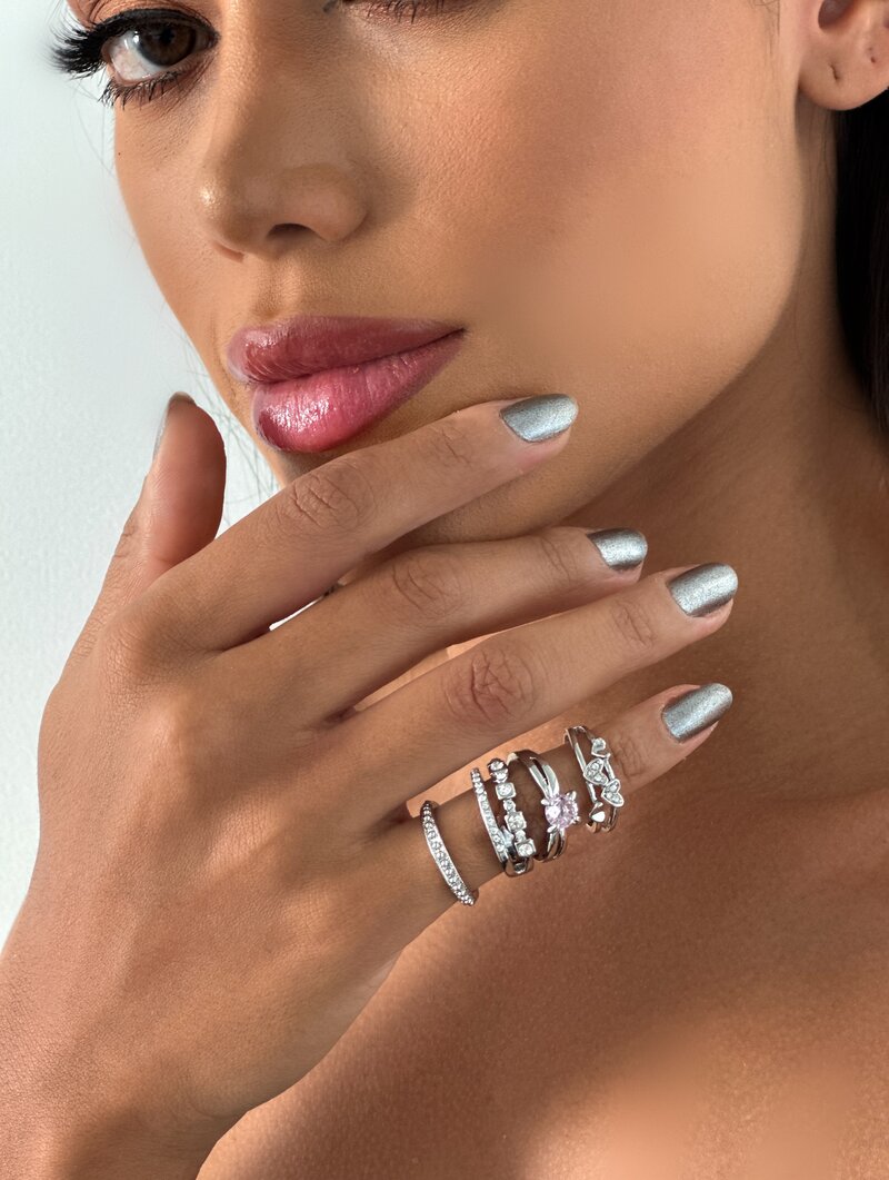 Anel Folheado a Ouro 18k e Prata Inspiração Joalheria