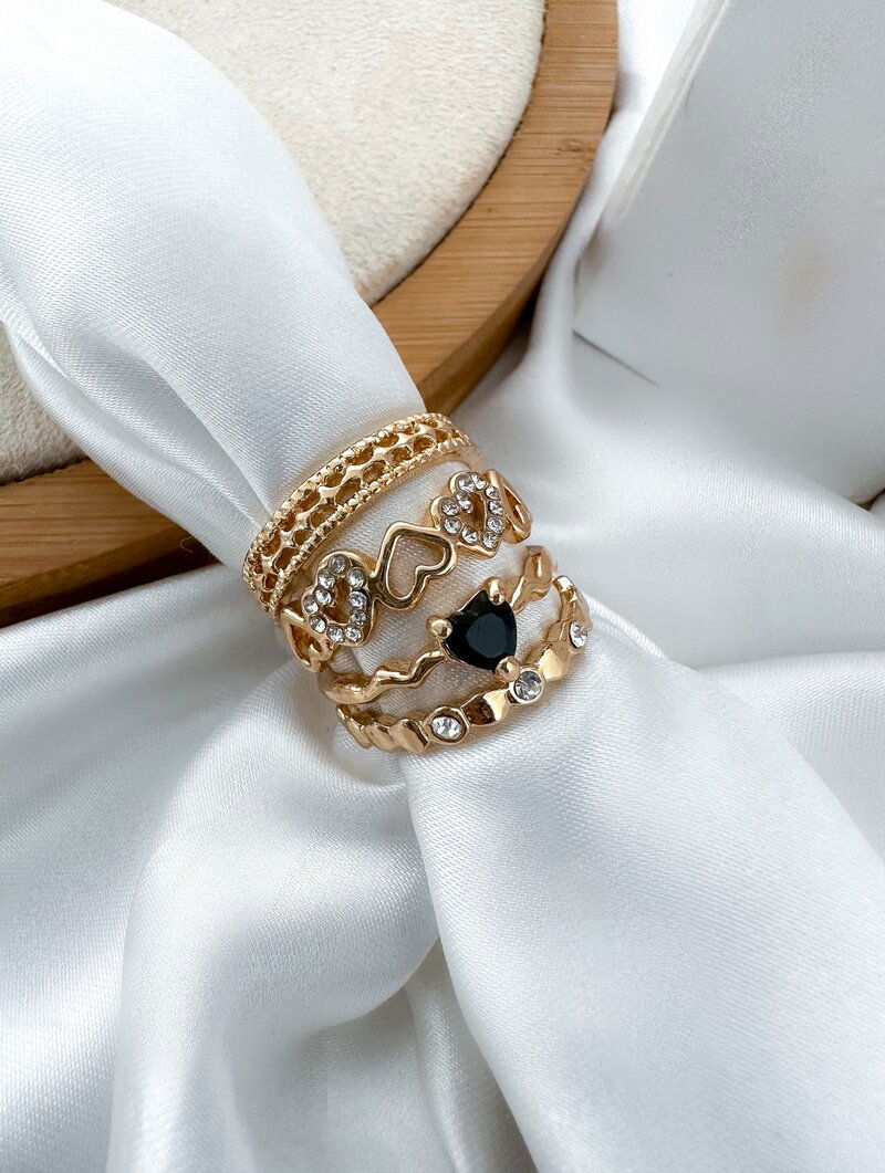 Anel Folheado a Ouro 18k e Prata Inspiração Joalheria Luxo