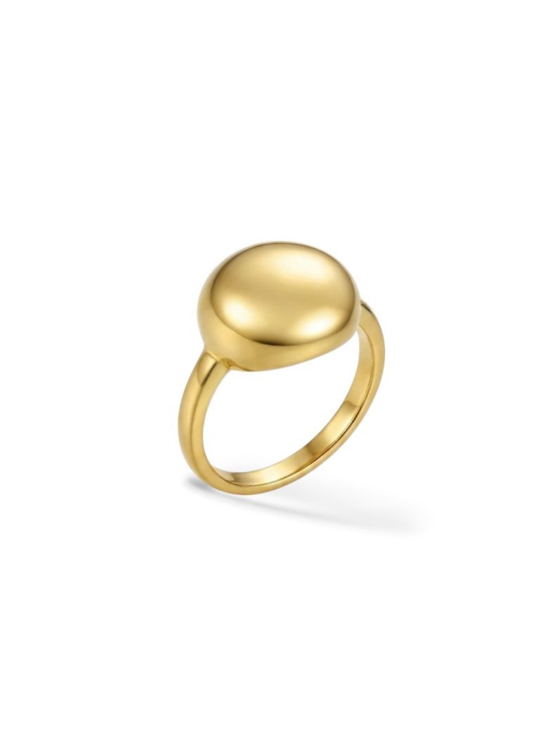 Anel Folheado a Ouro 18k e Prata Liso