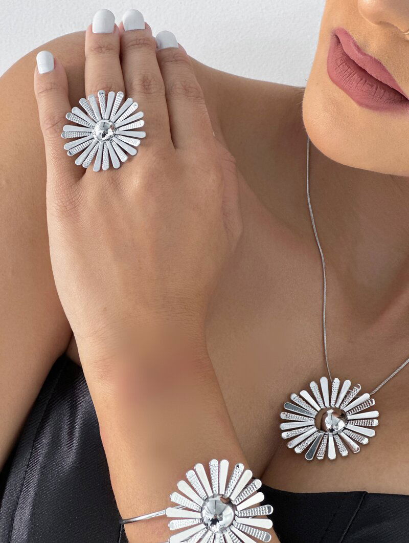 ANEL FOLHEADO A OURO 18K E PRATA MAX FLOR