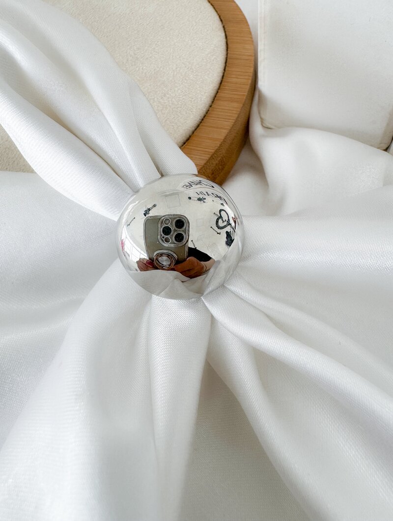 Anel Folheado a Ouro 18k e Prata Maxi Botton Liso