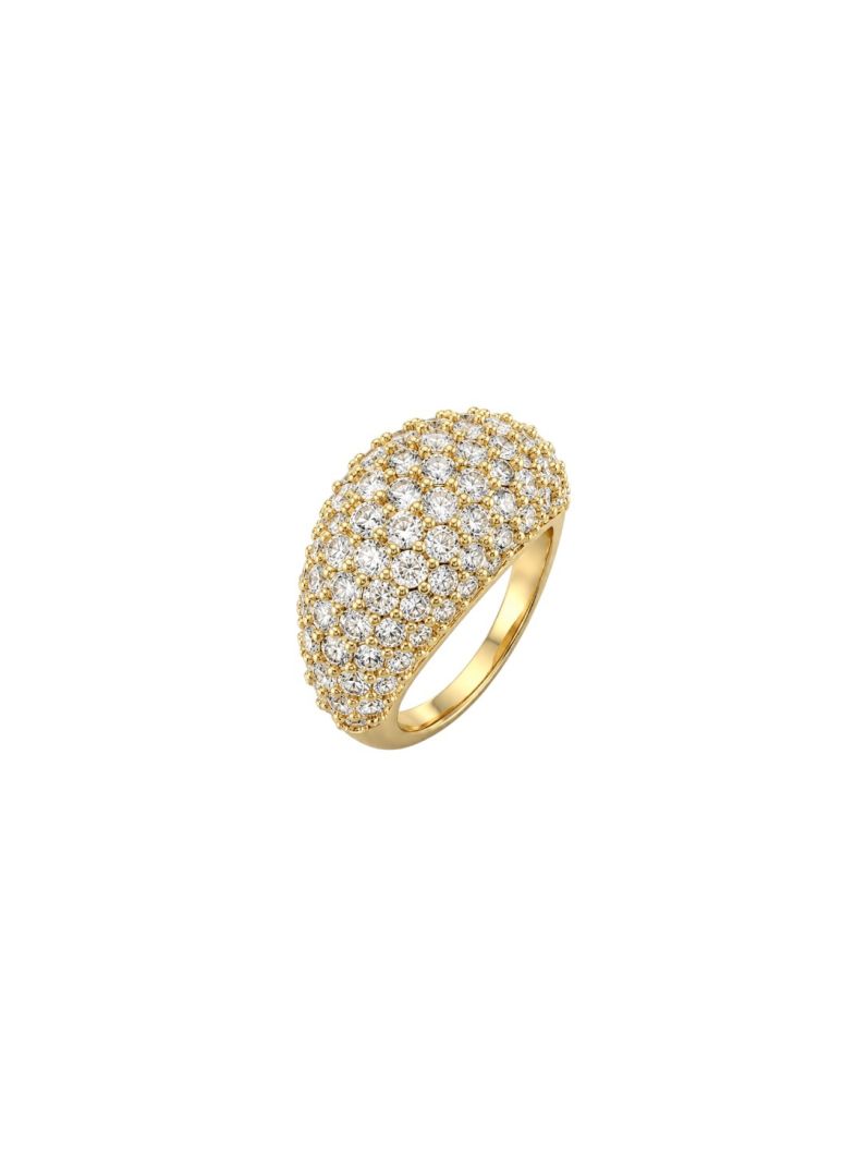 Anel Folheado a Ouro 18k e Prata Maxi Com Zircônias