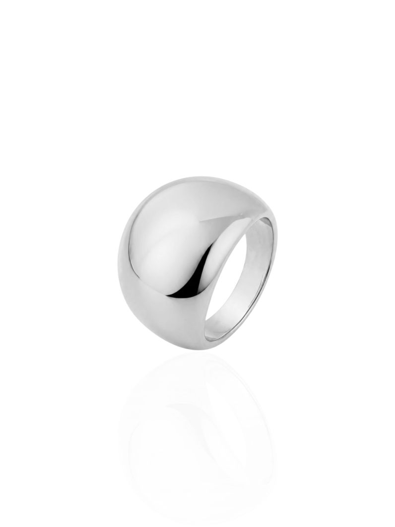 Anel Folheado a Ouro 18k e Prata Maxi Liso