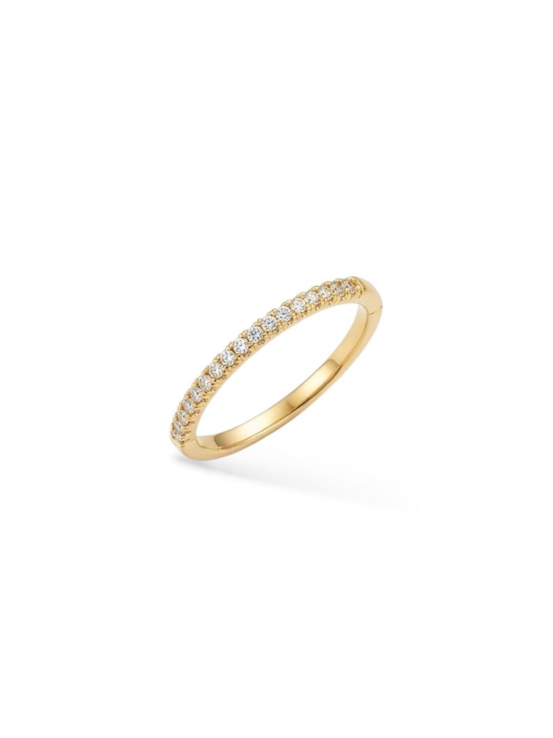 Anel Folheado a Ouro 18k e Prata Microzirconado