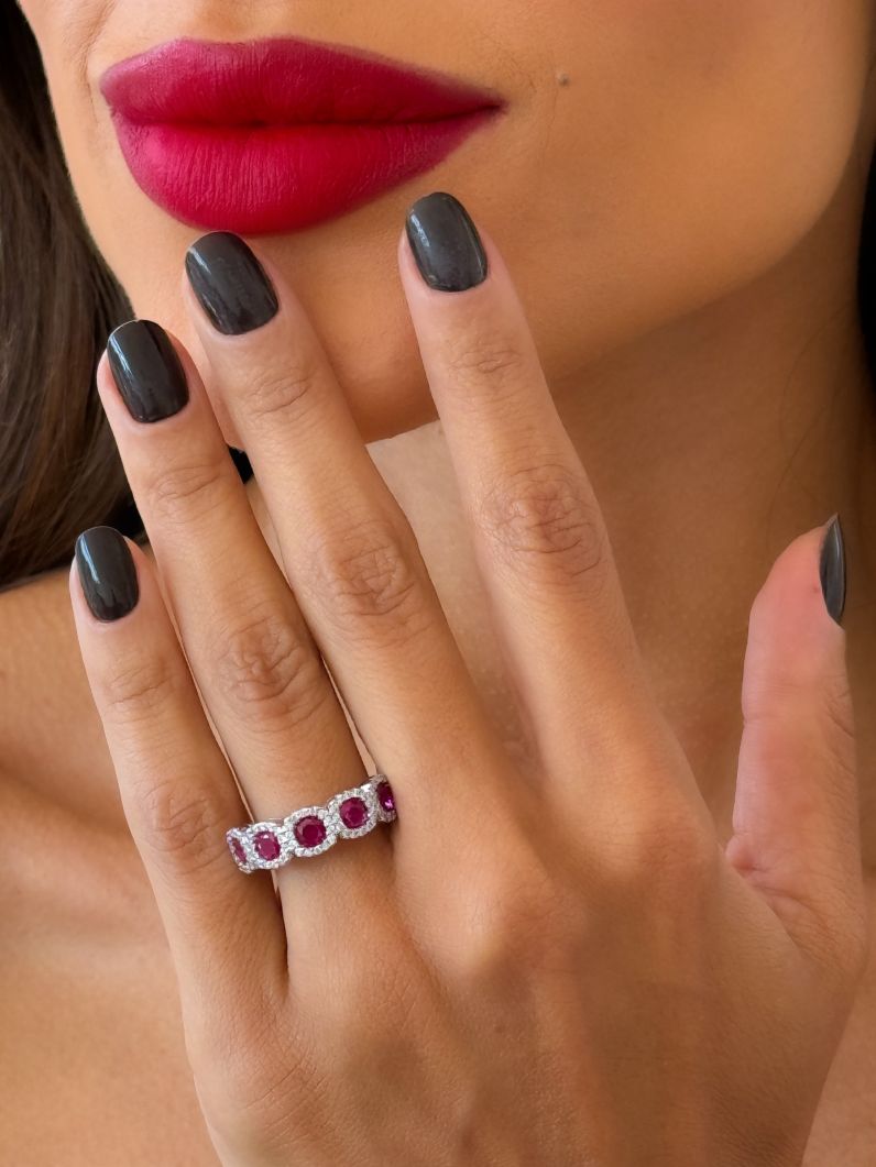 Anel Folheado a Ouro 18k e Prata Microzirconia Com Cristais Coloridos