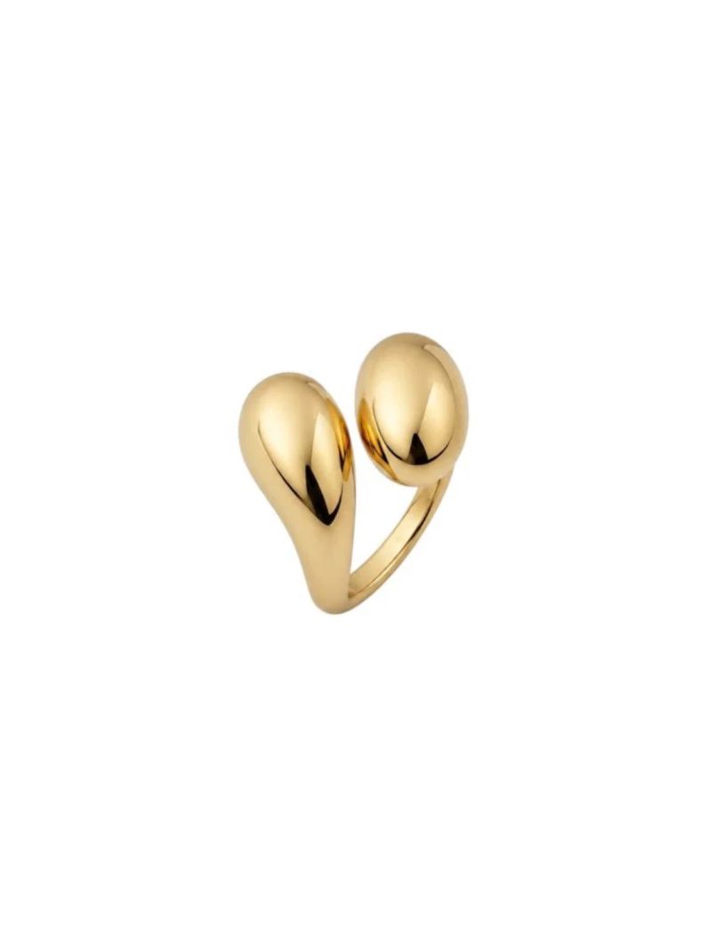 Anel Folheado a Ouro 18k e Prata Mini Gotas Lisas