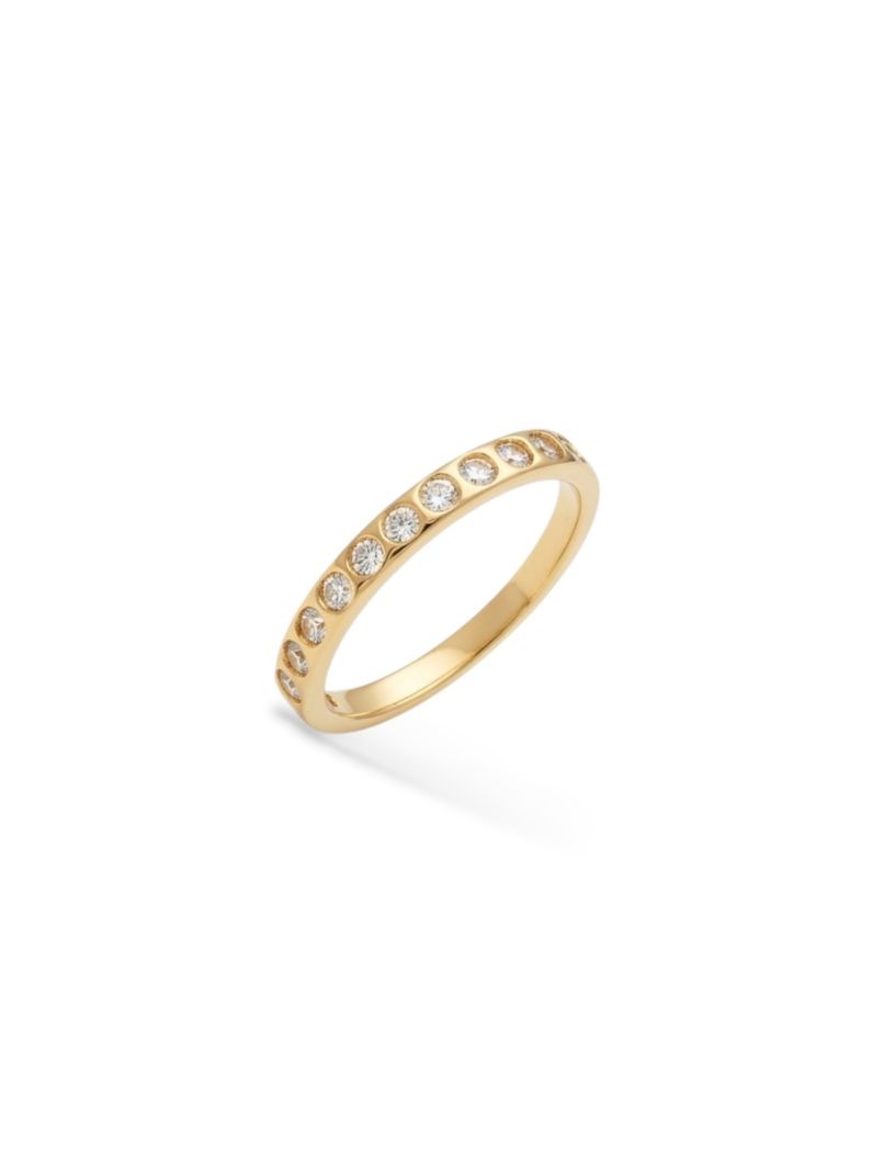 Anel Folheado a Ouro 18k e Prata Mini Pontos de Luz