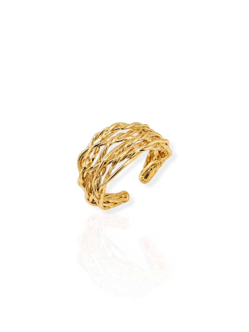 Anel Folheado a Ouro 18k e Prata Multi Fios