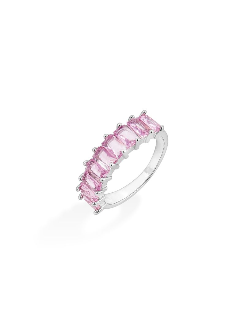 Anel Folheado a Ouro 18k e Prata Navete Quadrado