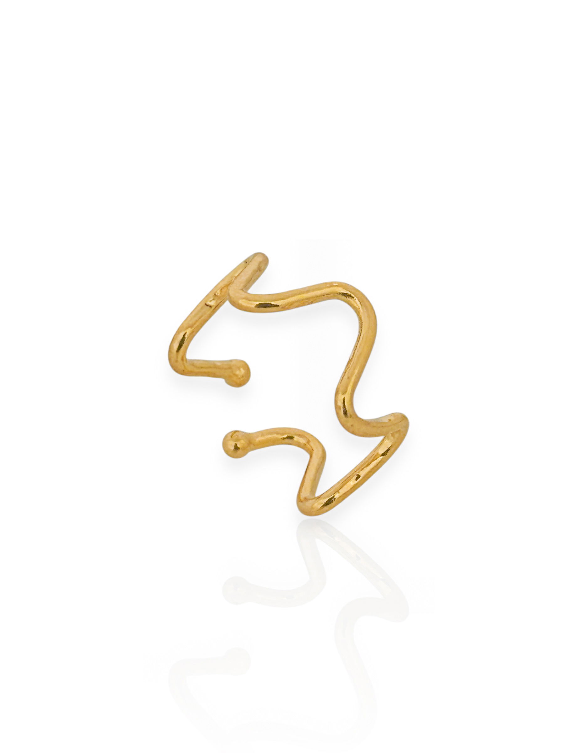 Anel Folheado a Ouro 18k e Prata Ondulado Diana