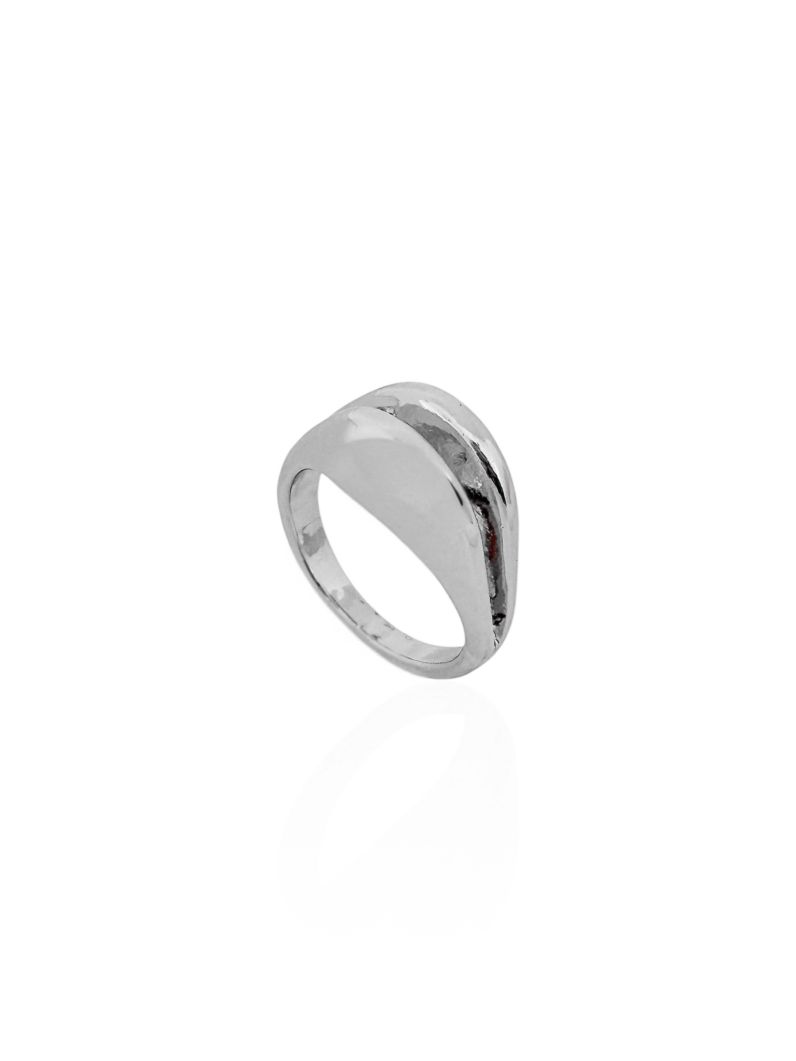 Anel Folheado a Ouro 18k e Prata Orgânico Liso
