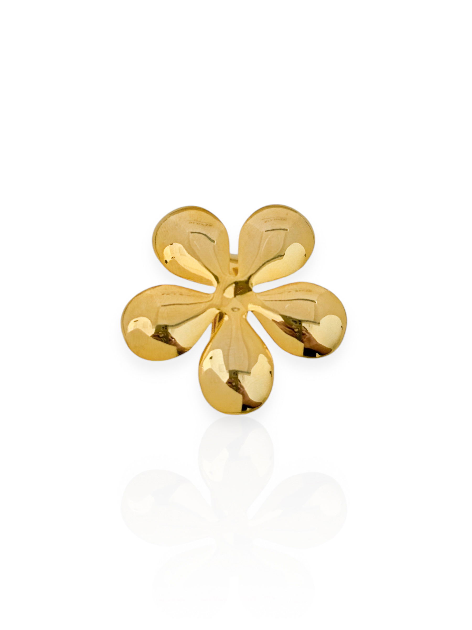 Anel Folheado a Ouro 18k e Prata Regulável Flor Max