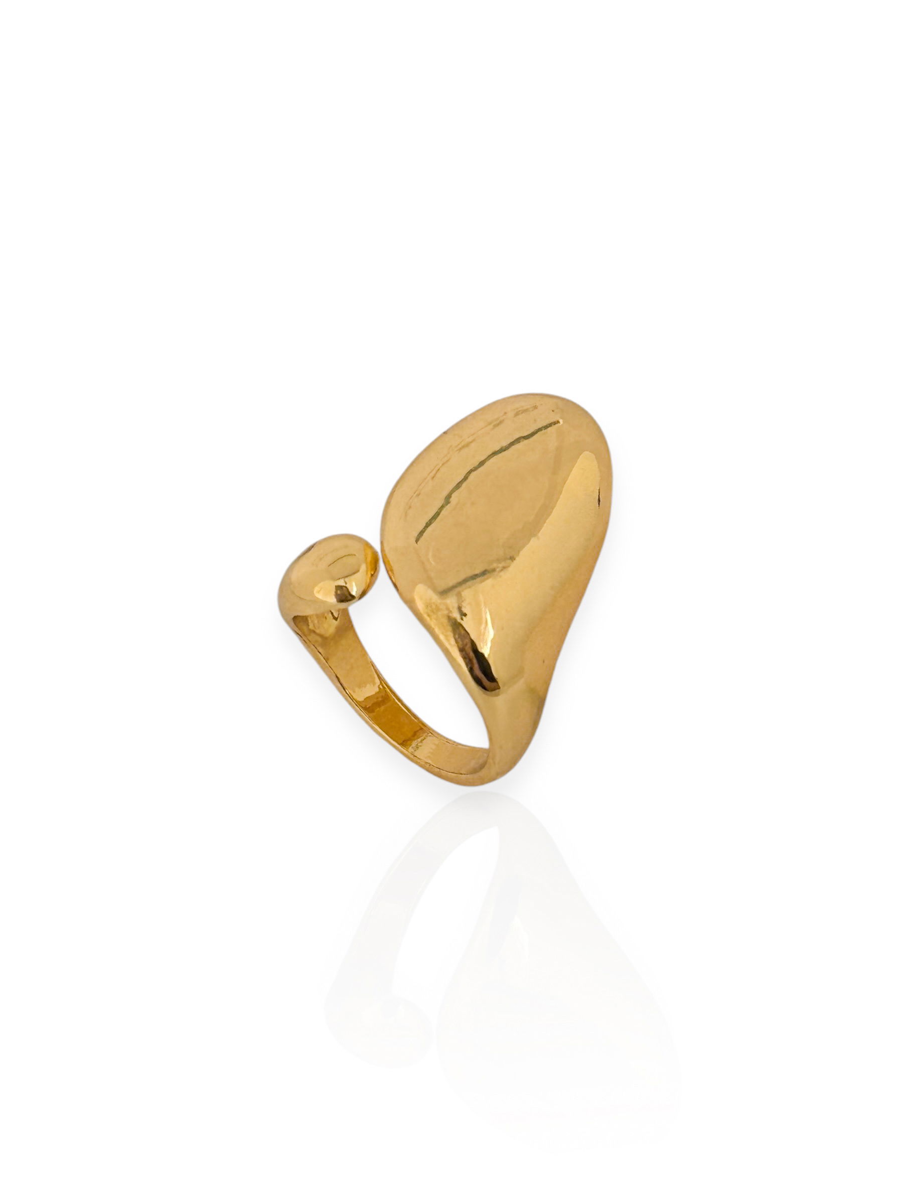 Anel Folheado a Ouro 18k e Prata Regulável Orgânico Liso