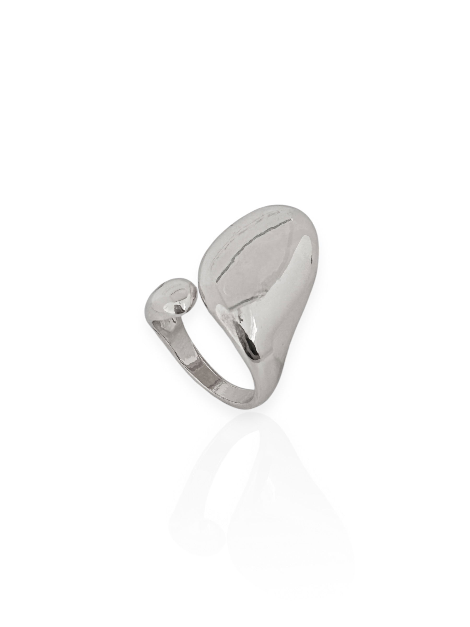 Anel Folheado a Ouro 18k e Prata Regulável Orgânico Liso