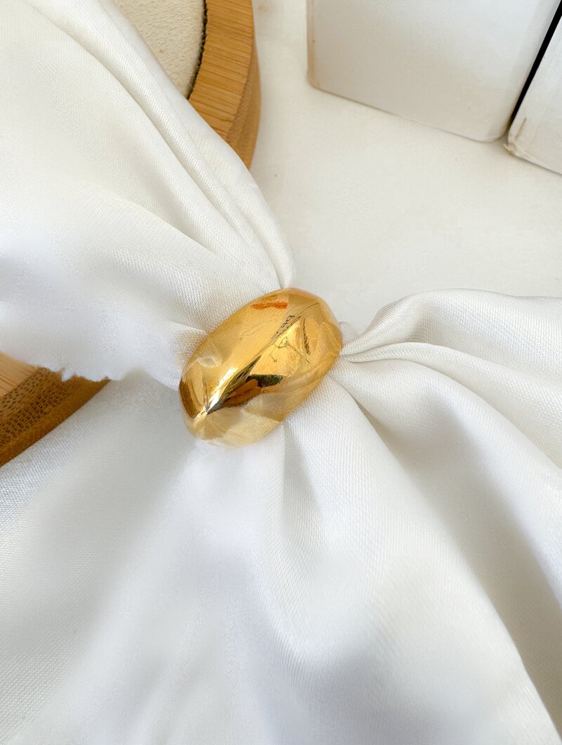 Anel Folheado a Ouro 18K Florença