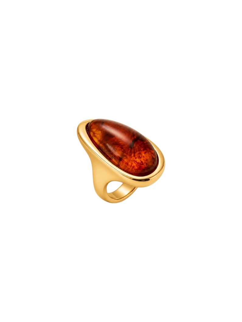Anel Folheado a Ouro 18k Gota Resinada