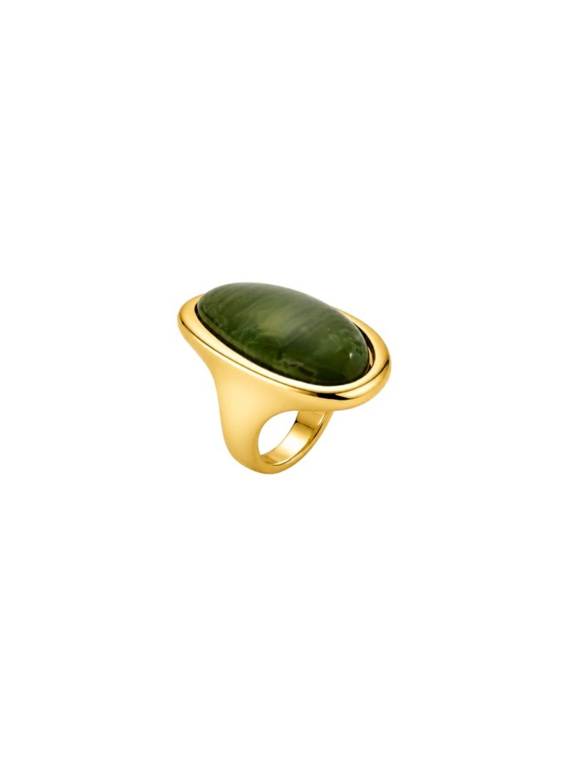 Anel Folheado a Ouro 18k Gota Resinada