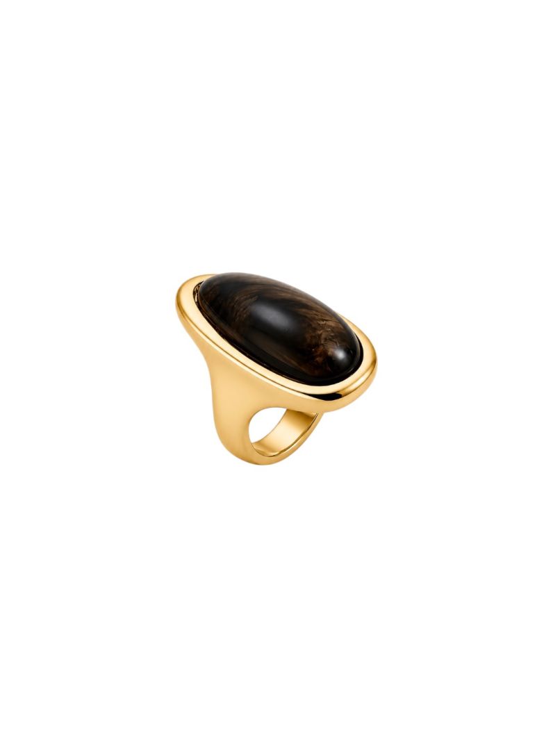 Anel Folheado a Ouro 18k Gota Resinada