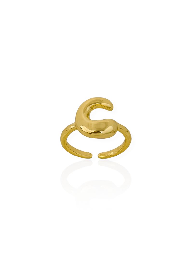 Anel Folheado a Ouro 18k Iniciais