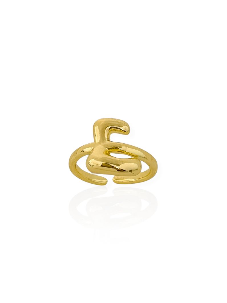 Anel Folheado a Ouro 18k Iniciais