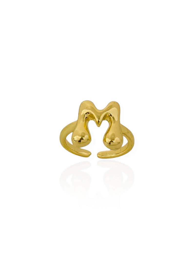 Anel Folheado a Ouro 18k Iniciais