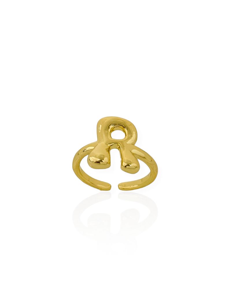 Anel Folheado a Ouro 18k Iniciais