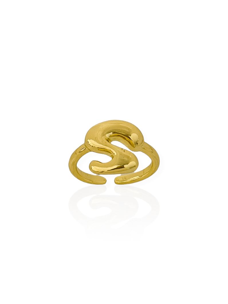 Anel Folheado a Ouro 18k Iniciais