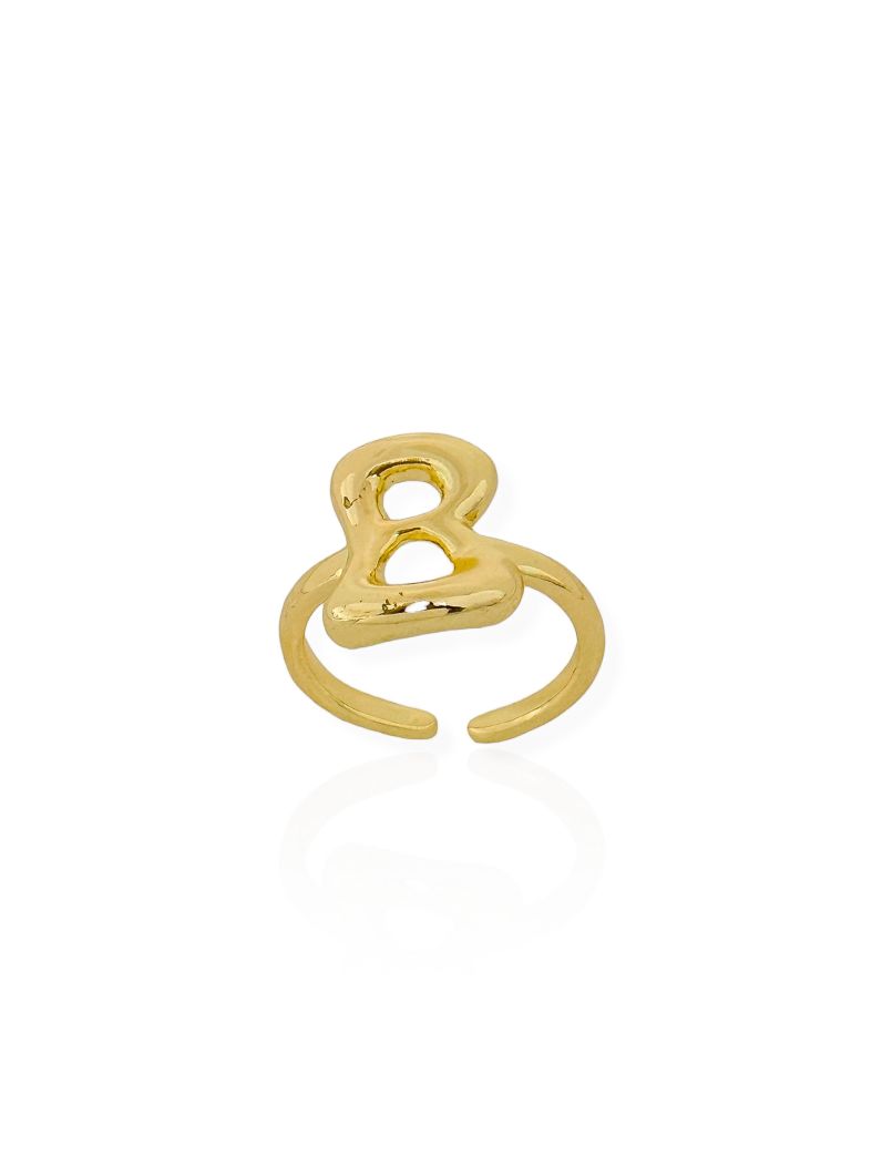 Anel Folheado a Ouro 18k Iniciais