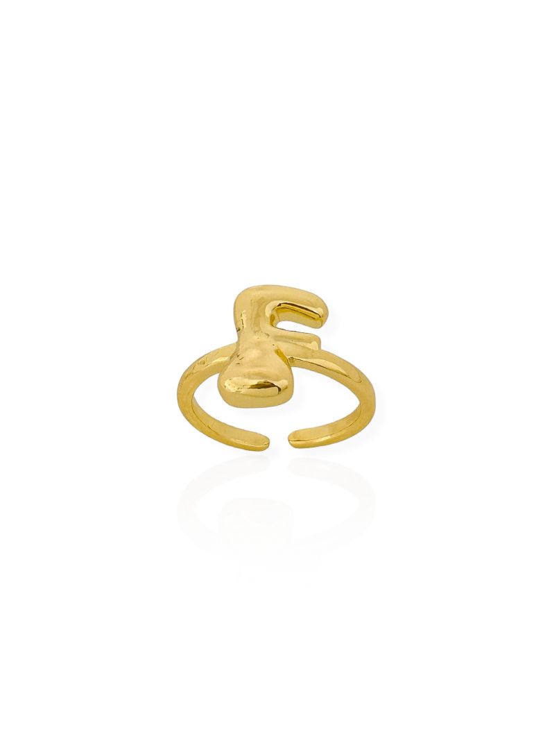 Anel Folheado a Ouro 18k Iniciais