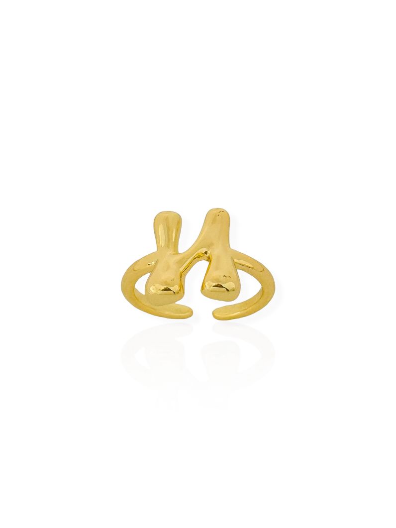 Anel Folheado a Ouro 18k Iniciais