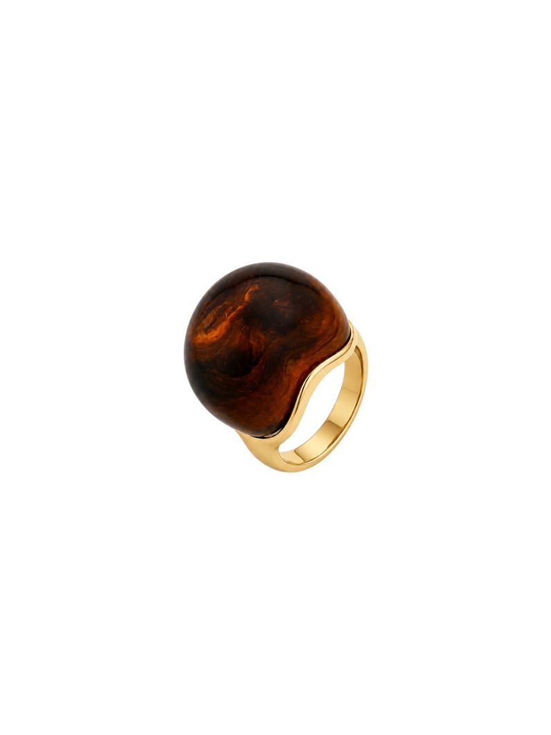 Anel Folheado a Ouro 18k Maxi Resinado