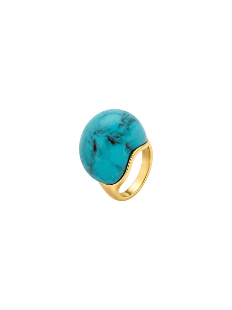 Anel Folheado a Ouro 18k Maxi Resinado
