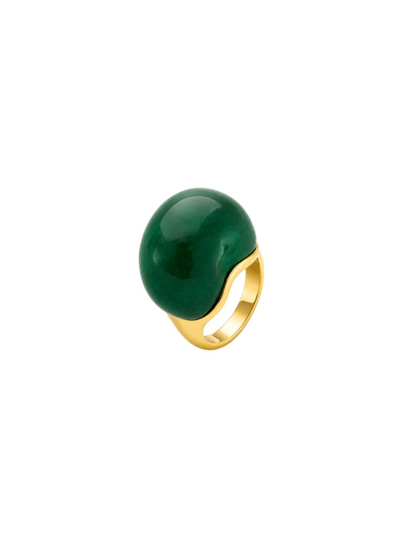 Anel Folheado a Ouro 18k Maxi Resinado