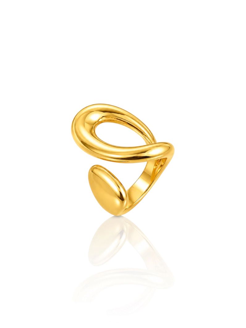 Anel Folheado a Ouro 18k Maxi Vazado