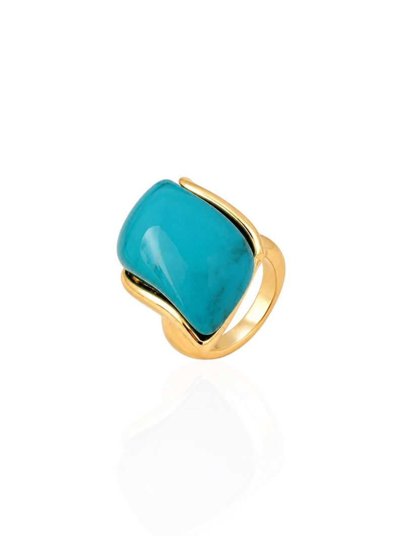 Anel Folheado a Ouro 18k Organico Resinado