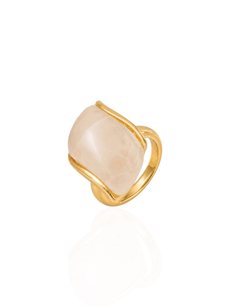 Anel Folheado a Ouro 18k Organico Resinado