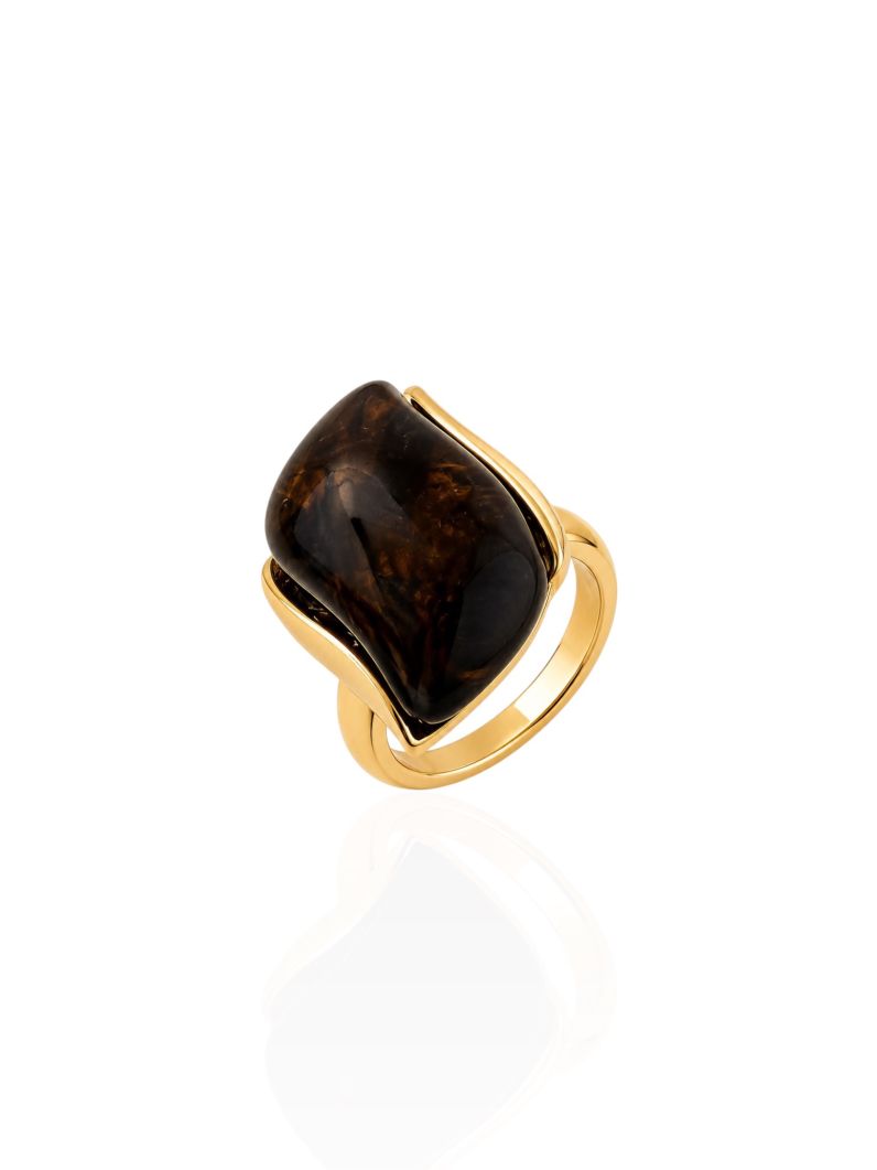 Anel Folheado a Ouro 18k Organico Resinado