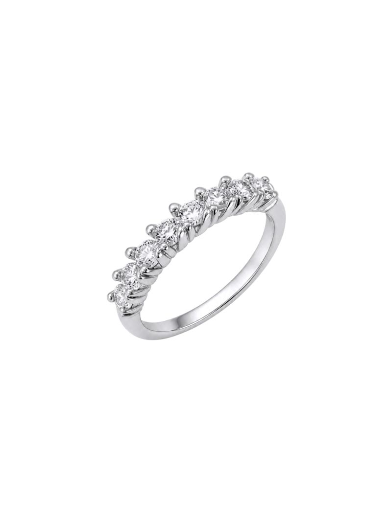 Anel Aparador Virginia Zircônia, Folheado a Ouro 18k, Prata 925 e Diamante -Cristal