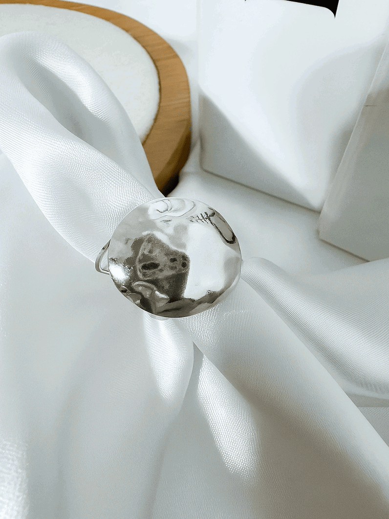 Anel Folheado a Ouro 18k Regulável Botton Liso