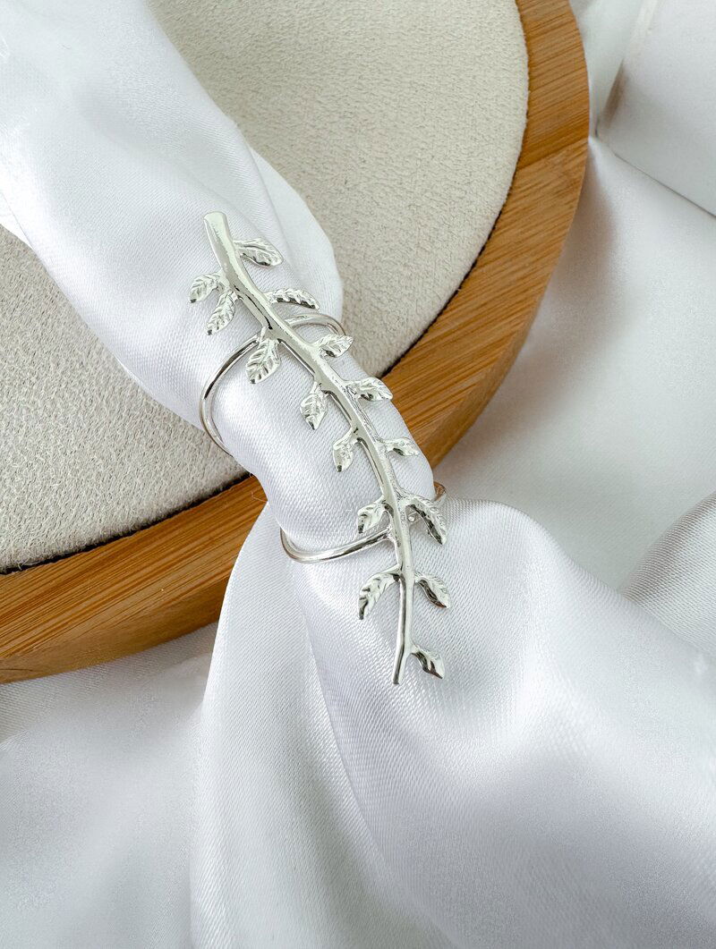 Anel Folheado a Ouro 18k Regulável Design Galho