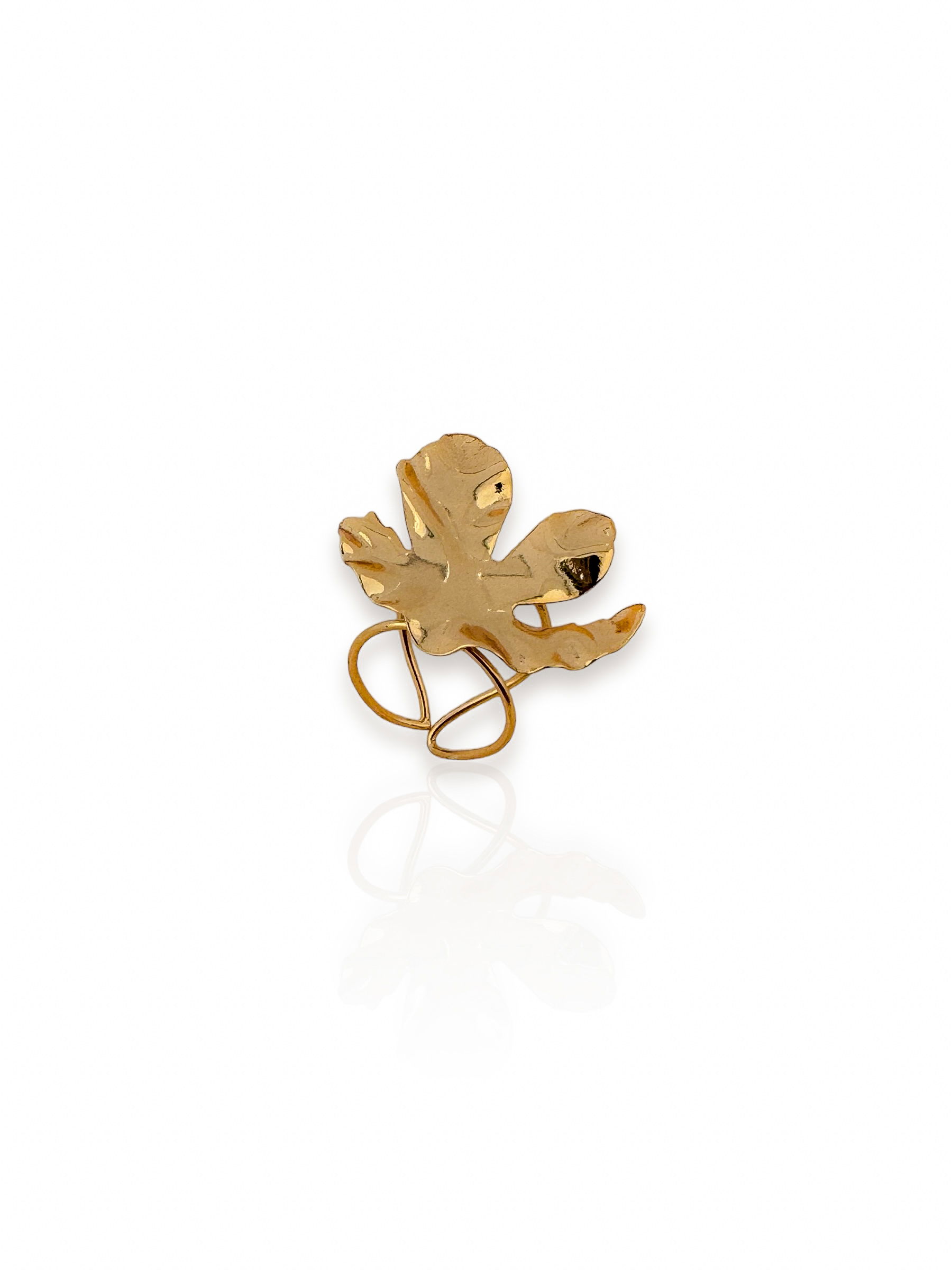 Anel Folheado a Ouro 18k Regulável Orgânico Martelado