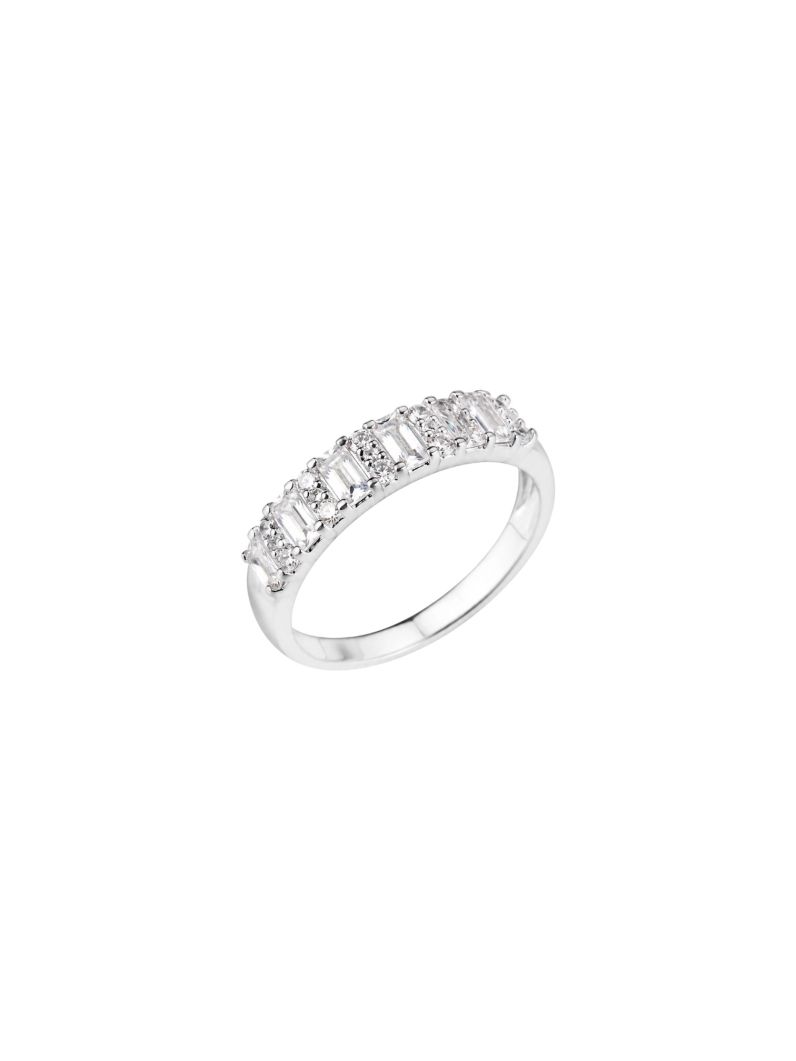Anel Folheado a Prata 925 Microzirconado