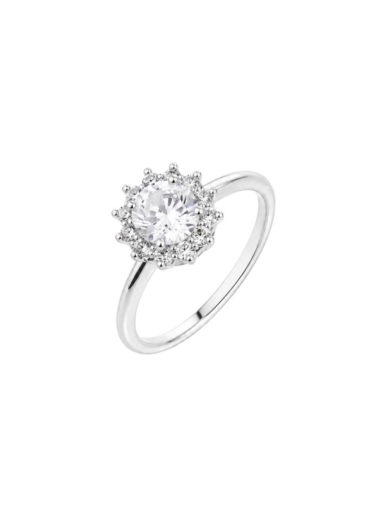 Anel Folheado a Prata 925 Oval Cristal