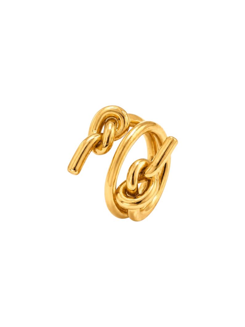 Anel l Folheado a Ouro 18k e Prata Design Nós