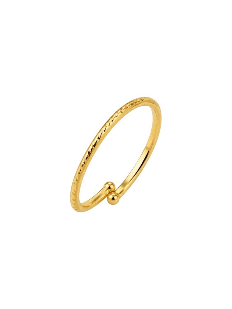 Anel Regulável Folheado a Ouro 18k Aro Texturizado
