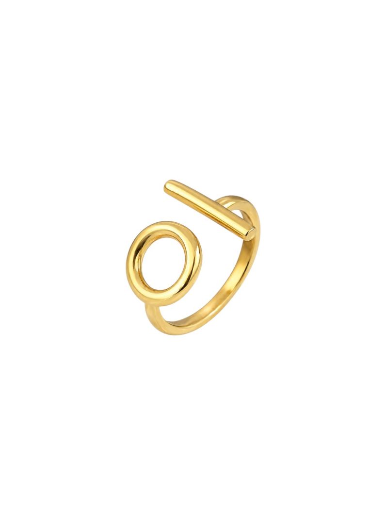 Anel Regulável Folheado a Ouro 18k Design Orgânico
