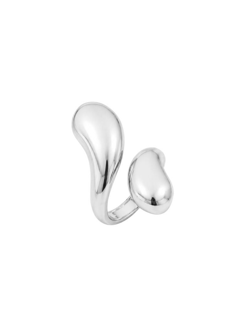 Anel Regulável Folheado a Ouro 18k e Prata Design Duo Gota