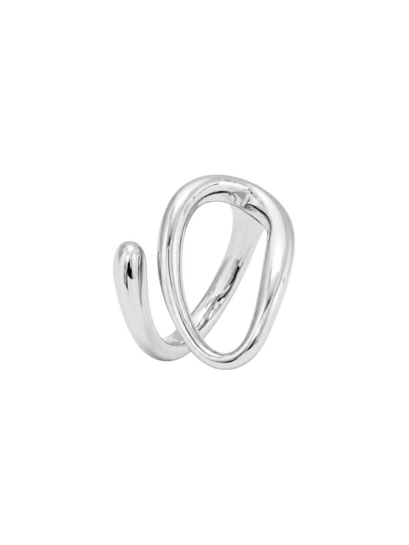 Anel Regulavel Folheado a Ouro 18k e Prata Design Gota Vazada