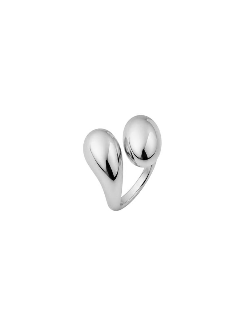 Anel Regulavel Folheado a Ouro 18k e Prata Design Mini Gota